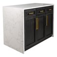thumbnail image 1 of KBC Palisade 48" Kitchen Island w/ Engineered Marble Waterfall in Dark Oak, 1 of 9