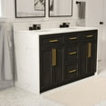 thumbnail image 1 of KBC Palisade 60" Double Bath Vanity w/ Engineered Marble Waterfall in Dark Oak, 1 of 5