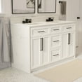 thumbnail image 1 of KBC Palisade 60" Double Bathroom Vanity w/ Engineered Marble Waterfall in White, 1 of 5