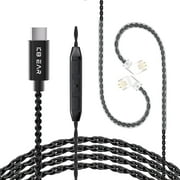 KBEAR 2PIN-C Cable USB C IEM Cable Upgraded in Ear Monitor Cable with Mic, Earphone Detachable Replacement Cable USB C Cable for KZ ZS10 PRO 2/ZSN PRO X/Castor,CCA CRA Type C, QDC