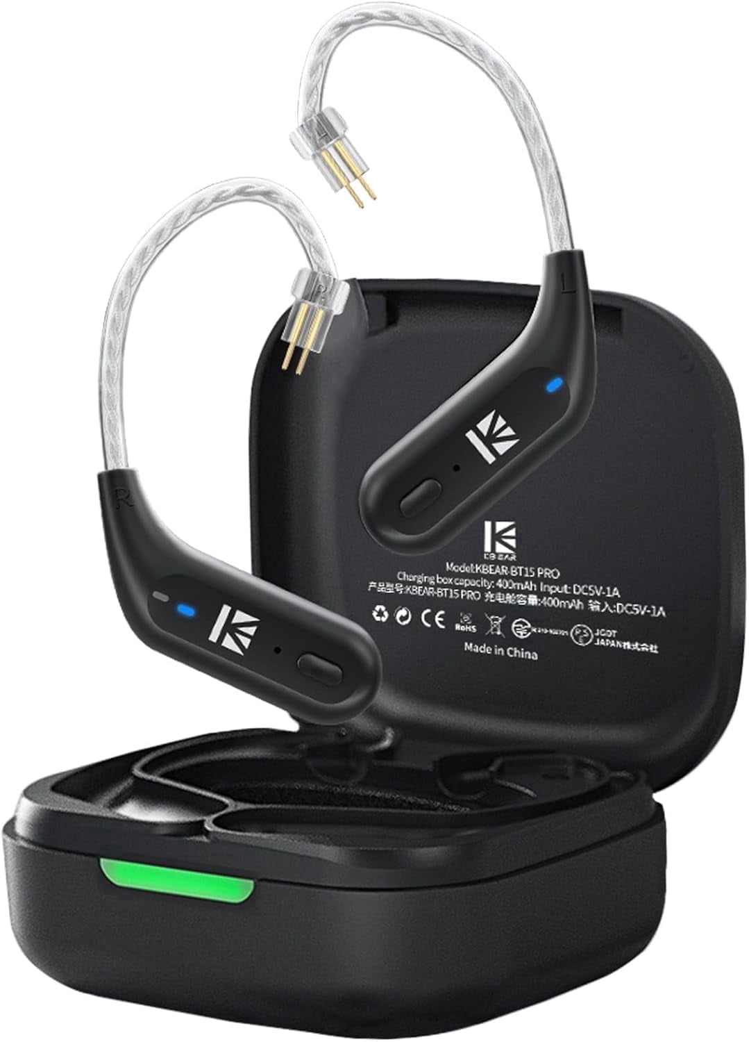 KBEAR BT15 PRO Bluetooth 5.4 Module Wireless Ear Hook Headphones for Sport HIFI Wide Compatibility Earphone Cable for KBEAR KS1 KS2 CCZ Melody DC02 DC03 Earbuds KZ ZS10 PRO ZST IEM(2pin 0.78mm)