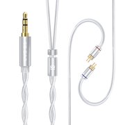 KBEAR Glint IEM Upgrade Cable, 5N OFC Silver-Plated 108 Cores Braided in Ear Monitor Cord, Gold-Plated Plug Aluminum Alloy Components 120cm Replacement Cable For KZ CCA HiFi Earphones