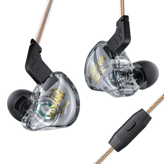 KBEAR K01 Iems For Gaming, Wired Gaming Earbuds, Noise Cancelling In Ear Headphones With 3.5mm Plug, HIFI Immersive Bass In Ear Monitor Wired Earphones For Computer Laptop Music(Grey with mic)