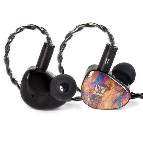 KBEAR KB02 in Ear Monitor, Colorful Hybrid 1DD Bone Conduction IEM in Ears Wired Earbuds Bass with 0.78 2Pin 4N OFC Cable 3.5mm Plug Cable for Gaming Singers Musicians(Brown,without mic)