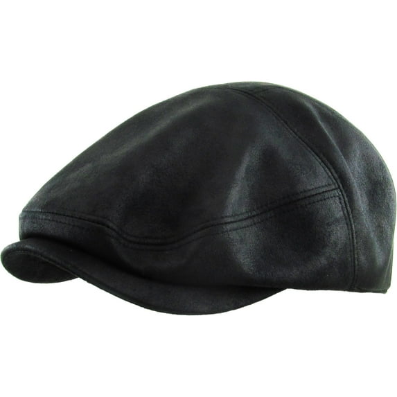 KBETHOS Ivy Hat PU Leather Hats, L/XL Black