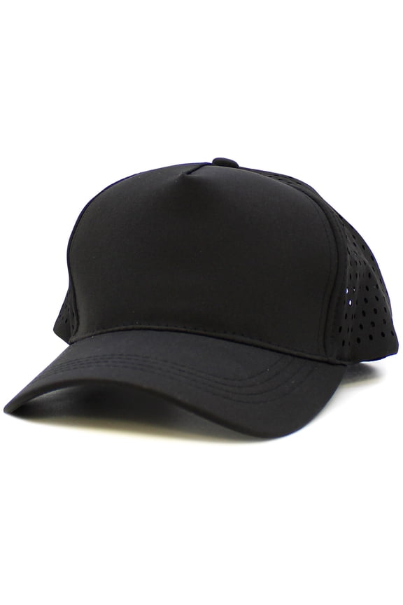 KB-LZR BLK Trendy Apparel Laser Cut Perforated Back Baseball Cap Adjustable Unisex