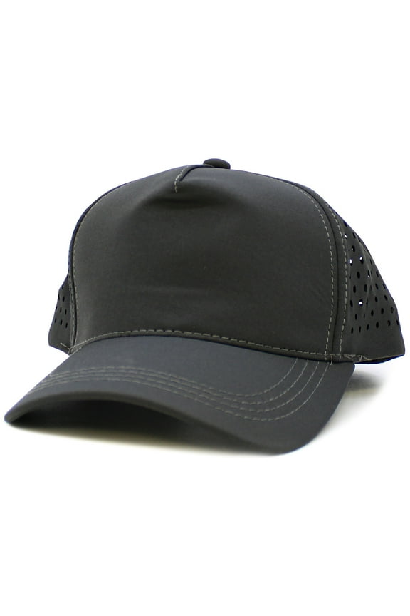 KB-LZR DGY Trendy Apparel Laser Cut Perforated Back Baseball Cap Adjustable Unisex