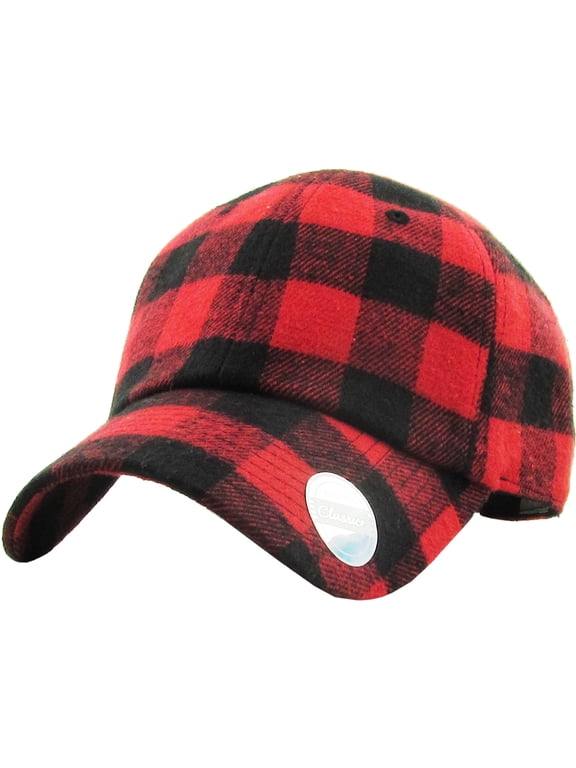 Red-Black Buffalo Plaid Classic Baseball Cap Dad Hat