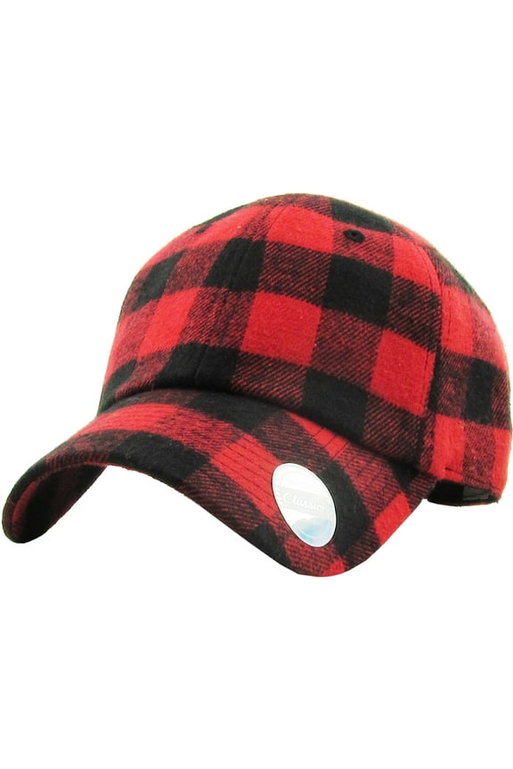 Red-Black Buffalo Plaid Classic Baseball Cap Dad Hat