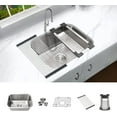 thumbnail image 1 of KBFmore Classic 23 inch 18 Gauge Undermount Single Bowl Kitchen Sink with 5 Pcs Sink Accessories, 1 of 10
