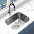 thumbnail image 1 of KBFmore Classic 23 inch 18 Gauge Undermount Single Bowl Stainless Steel Kitchen Sink, 1 of 11