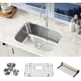 thumbnail image 1 of KBFmore Classic 30 Inch 16 Gauge Undermount Single Bowl Stainless Steel Kitchen Sink with 4 PCs Accessories, 1 of 10