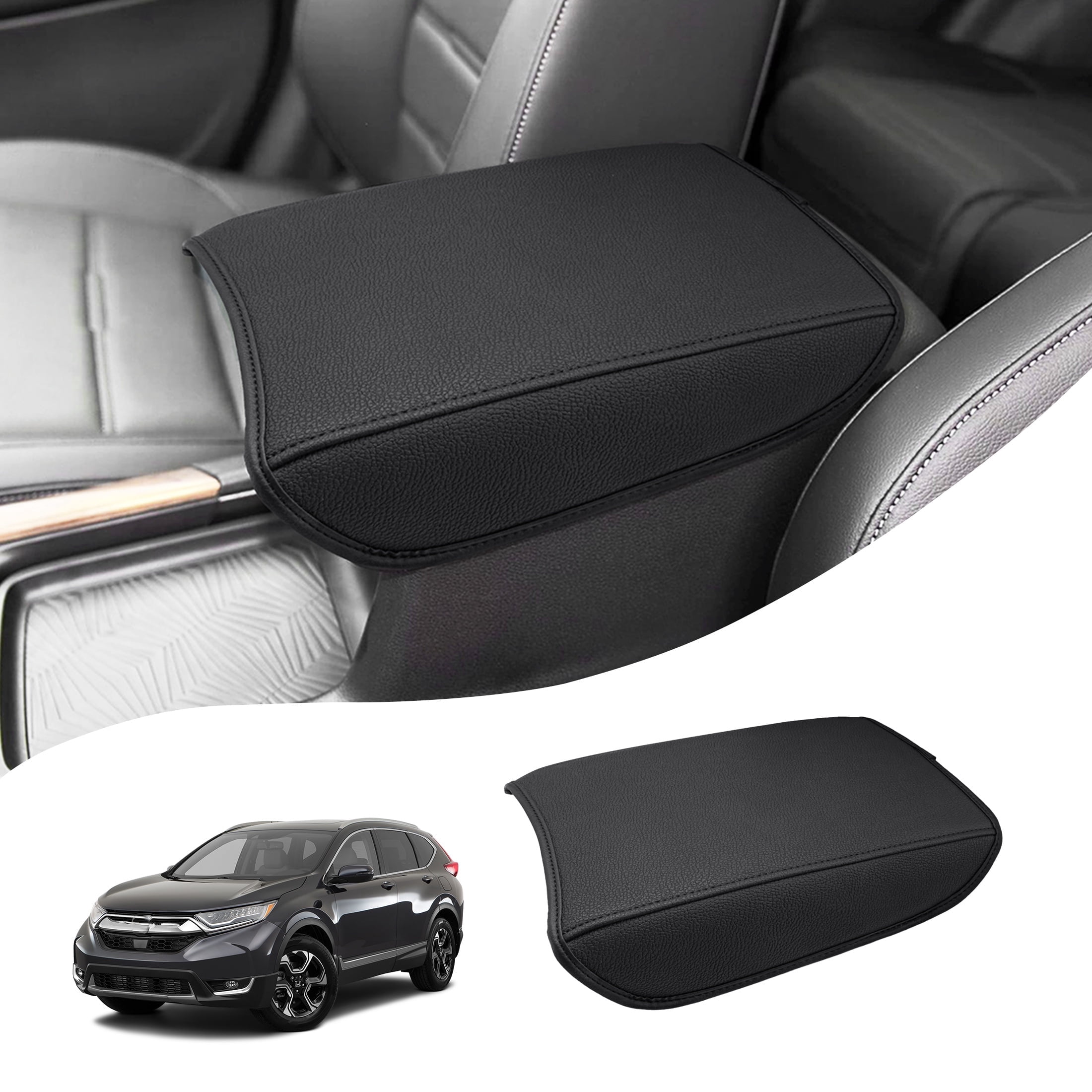 KBH Center Console Cover for Honda CRV Accessories 2017-2022, Leather Middle Console Armrest Cover Protector for Car Interior, Black