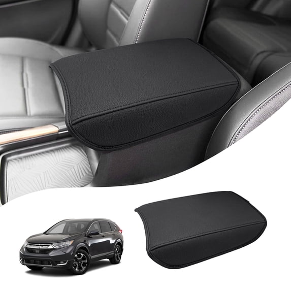 KBH Center Console Cover for Honda CRV Accessories 2017-2022, Leather Middle Console Armrest Cover Protector for Car Interior, Black
