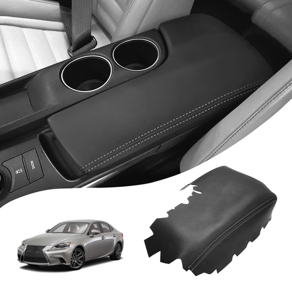 KBH Center Console Lid Armrest Cover for 2014-2017 Lexus IS250 IS300 IS350 IS200t, Car Arm Rest Cover Replacement Leather Skin Upholstery