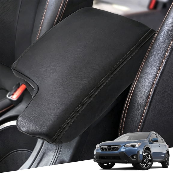 KBH Car Center Console Armrest Cover for 2017-2023 Subaru Crosstrek/Impreza Accessories, Anti-Scratch Middle Console Lid Cover Leather Armrest Protector