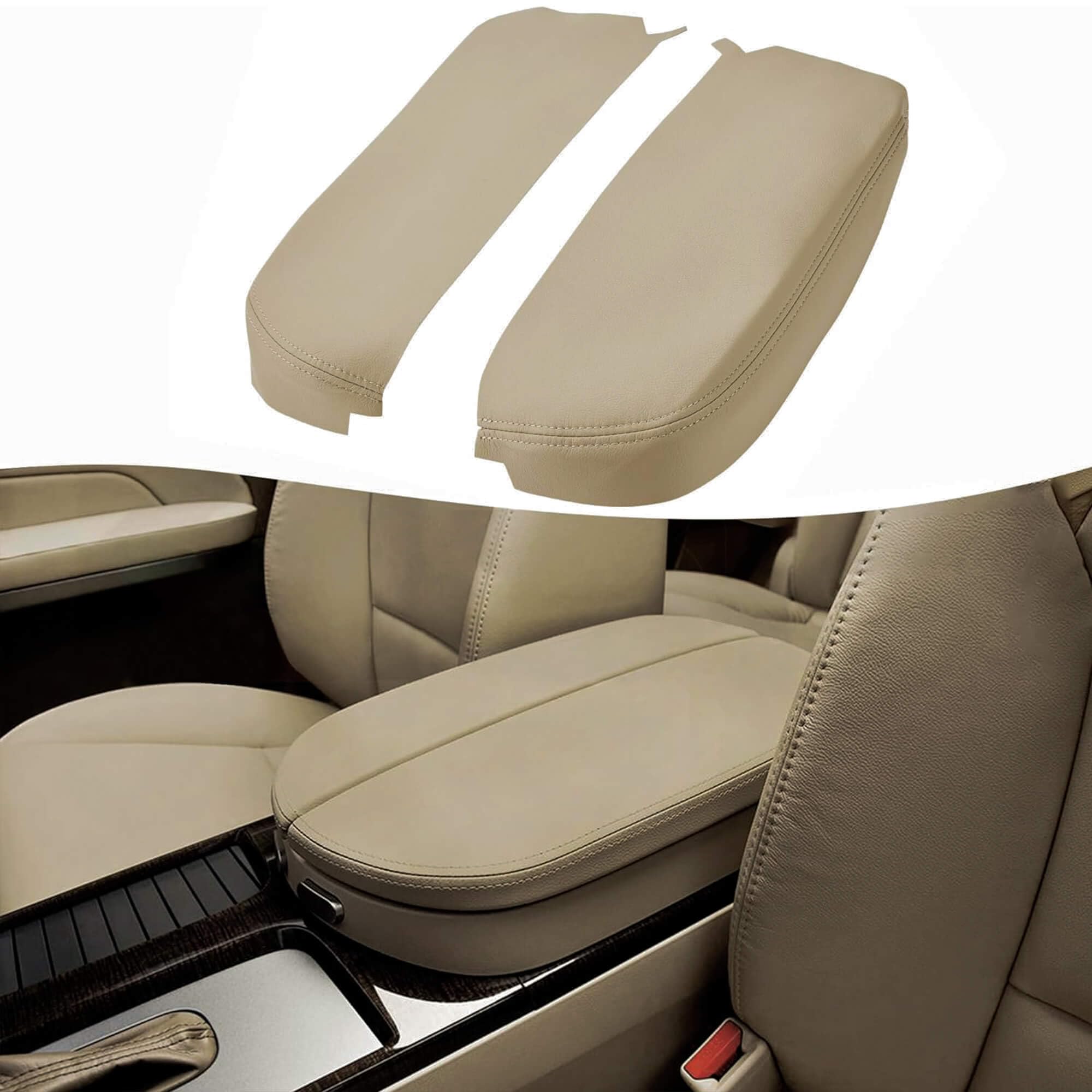 Leather Center Console Lid Cover For 2007-2013 Acura MDX - Black Microfiber Skin