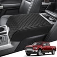 thumbnail image 1 of KBH Ford Center Console Cover for 2015-2020 F150 Accessories, 2017-2022 F250-F550/2018-2024 Expedition, Black Leather Middle Console Cover Cushion Pad for Truck Interior (Bucket Seat), 1 of 9