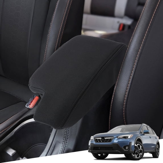 KBH Center Console Armrest Cover for 2017-2023 Subaru Crosstrek/Impreza Accessories, Soft Cozy Nylon Washable Arm Rest Protector Covering for Car, Black