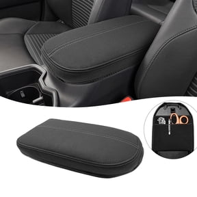 KBH Center Console Armrest Cover for 2019-2025 Toyota RAV4 Accessories, Leather Middle Console Cover Pad Protector for Car Interior, Black-Gray Stitch