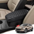 thumbnail image 1 of KBH Center Console Armrest Cover for 2021-2026 Ford Bronco Sport/2020-2026 Ford Escape Accessories, Leather Middle Console Cover Cushion Pad for Car Interior, Black, 1 of 8