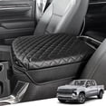 thumbnail image 1 of KBH Center Console Cover for Chevy Silverado GMC Sierra 2019-2026, Tahoe Suburban Yukon 2021-2026, Black Leather Middle Console Lid Arm Rest Cushion Pad, Bucket Seat Only, 1 of 9