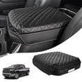 thumbnail image 1 of KBH Center Console Armrest Cover Compatible with Chevy Chevrolet Silverado & GMC Sierra 2019-2026, Tahoe & Suburban & Yukon 2021-2026, Black Leather Arm Rest Lid Cushion, Bucket Seat, 1 of 8