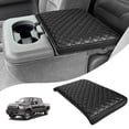 thumbnail image 1 of KBH Center Console Armrest Cover Fit for 1999-2010 Ford F250 F350 F450 & 2001-2005 F550 with Jump Seat, Leather Middle Console Lid Cover Cushion Pad for Truck Interior Accessories, Black, 1 of 7