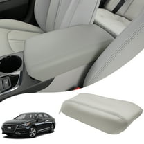 KBH Center Console Lid Armrest Cover Replacement for Hyundai Sonata 2015-2019, Leather Car Arm Rest Upholstery Skin for Sonata Accessories, Gray