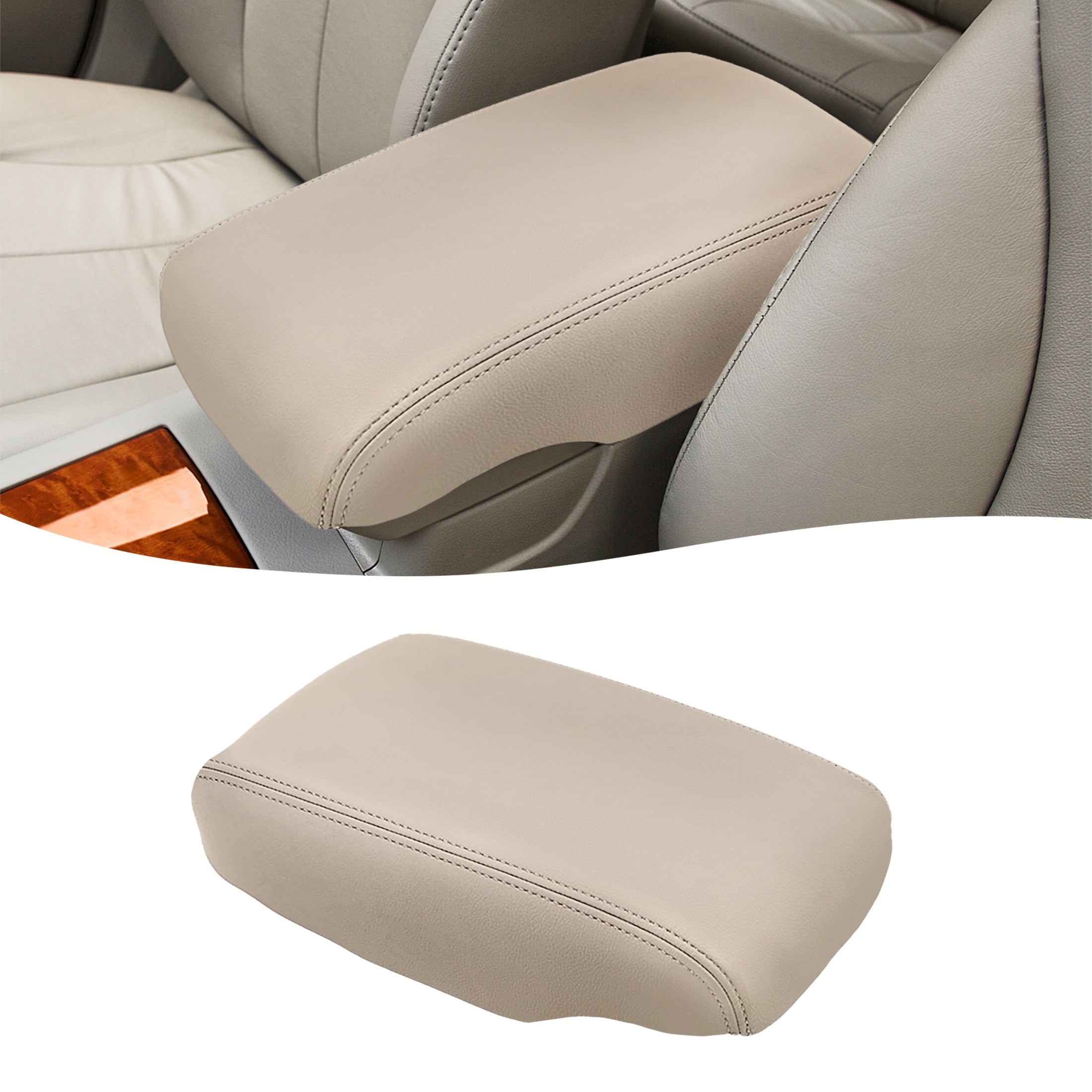 Fits 2010-2023 Toyota 4runner Leather Middle Center Console Lid Armrest Cover Pad Cushion Protector Custom Interiors Pet Anti-scratch Beige