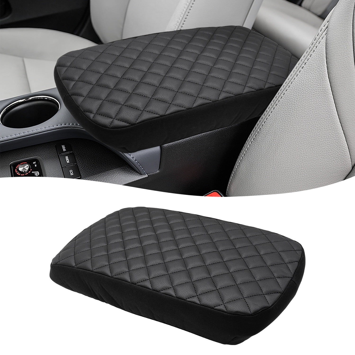 KBH Center Console Armrest Cover for 2013-2018 Toyota Avalon Accessories, Car Arm Rest Cushion Pad, Anti-Scratch Leather Interior Accessories, Black
