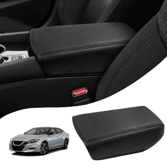KBH Center Console Armrest Cover for 2016-2024 Nissan Maxima Accessories, Anti-Scratch Leather Middle Console Protector Pad for Car Interior