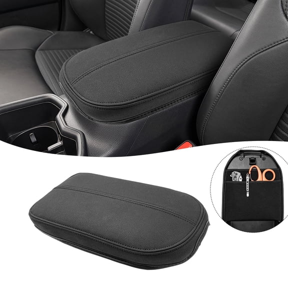 KBH Center Console Armrest Cover for 2019-2025 Toyota RAV4 Accessories, Leather Middle Console Cover Pad Protector for Car Interior, Black