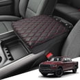thumbnail image 1 of KBH Center Console Cover for 2019-2026 Dodge Ram 1500/2500/3500, Middle Console Armrest Cover for Ram 1500 Accessories, Anti-Scratch Leather Cushion Pad, Black-Red Stitch, 1 of 8