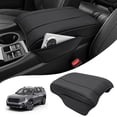 thumbnail image 1 of KBH Center Console Cover for 2023-2026 Honda Pilot Accessorie, 2024 2025 2026 Honda Ridgeline/Passport Armrest Cover with Side Pockets, Black Leather Middle Console Lid Protector, 1 of 8