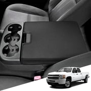 Center Console Cover for 2007-2014 Chevy Silverado Tahoe & GMC Sierra Yukon Suburban with Jump Seat Console, Leather Armrest Covering for Chevrolet Truck Interior