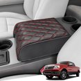 thumbnail image 1 of KBH Center Console Cover for Ford F150 2004-2014/Expedition 2007-2014, Leather Middle Console Lid Armrest Cover for Lincoln Mark LT 2006-2008, Black-Red Stitches, 1 of 8