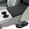 thumbnail image 1 of KBH Center Console Armrest Cover for Ford F150 2015-2025, 2017-2025 F250 F350 F450 F550 with 40/20/40 Jump Seat, Middle Console Lid Cover for Truck Interior Accessories, Washable Fabric Black, 1 of 7