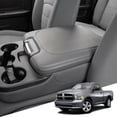 thumbnail image 1 of KBH Center Console Cover Replacement for Dodge Ram 1500 2013-2018, Ram 2500/3500/1500 Classic Model 2013-2025, PU Leather Console Armrest Cover Protector (Gray), 1 of 10