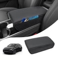 thumbnail image 1 of KBH Center Console Armrest Cover for Tesla Model Y Accessories 2020-2025/Model 3 2017-2023, Leather Middle Console Lid Cushion Pad with Side & Under Pockets, Black, 1 of 8
