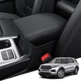 thumbnail image 1 of KBH Center Console Cover for Ford Explorer 2020-2026, PU Leather Middle Console Armrest Cover Protector for Car Accessories Interior, Black, 1 of 8