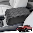 thumbnail image 1 of KBH Center Console Cover for Ford F150 2004-2014/Expedition 2007-2014, Leather Middle Console Lid Armrest Cover for Lincoln Mark LT 2006-2008, Black, 1 of 7