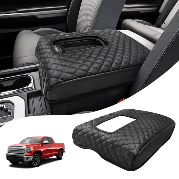 KBH Center Console Cover for Toyota Tundra 2014-2021, Car Armrest Cushion Pad for Tundra Accessories, Anti-Scratch Leather Middle Console Cover