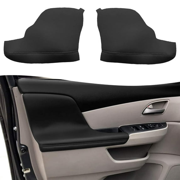 KBH Door Panel Armrest Cover Replacement for Honda Odyssey 2011-2017, Leather Car Door Arm Rest Replacement Cover Skin, 1 Pair, Black