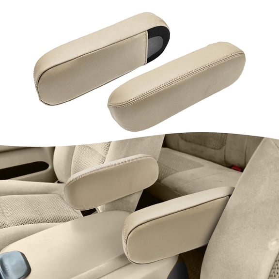 KBH 2 PCS Front Seat Armrest Cover Replacement for Ford F250 F350 F450 F550 & Ford Excursion 1999-2007, Leather Armrest Protector for Truck Interior Accessories, Beige