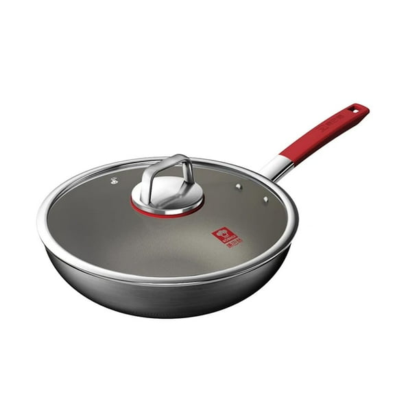 KBH KGT-C32A Titanium Nonstick Wok, Frying pan with Lid, Suitable for All Cooktops, 32 CM(12.6 INCH)