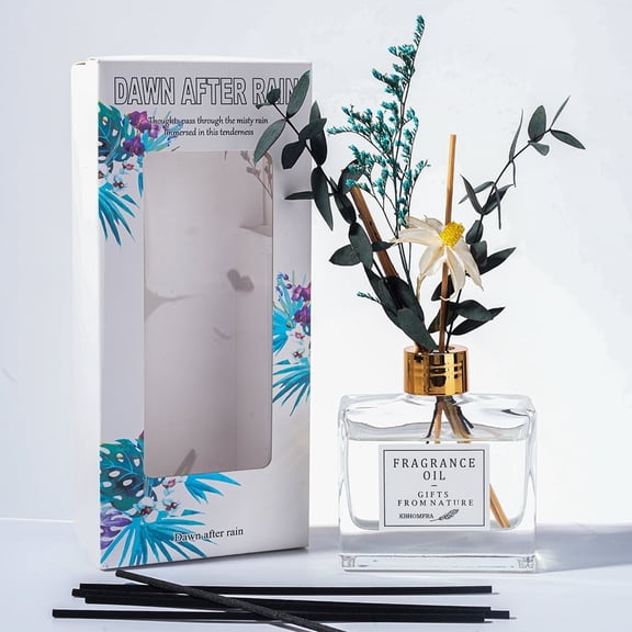 KBHOMFRA Reed Diffuser Sets 4.05fl.oz Gardenia Aroma Home Fragrance with Dried Flower Diffuser Stick