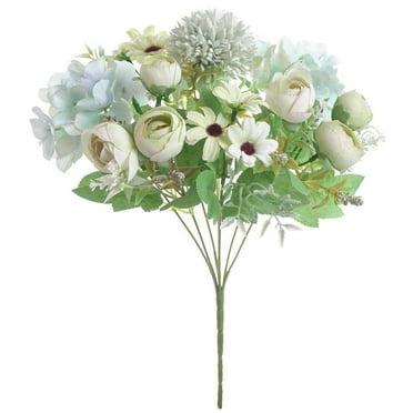 KBKYBUYZ Artificial Flowers Peony Birthday Bouquet 7 Count,Fake Peony Silk Hydrangea Bouquet Decor Plastic Carnations Realistic, Beautiful Wedding Valentines Bouquet Decor