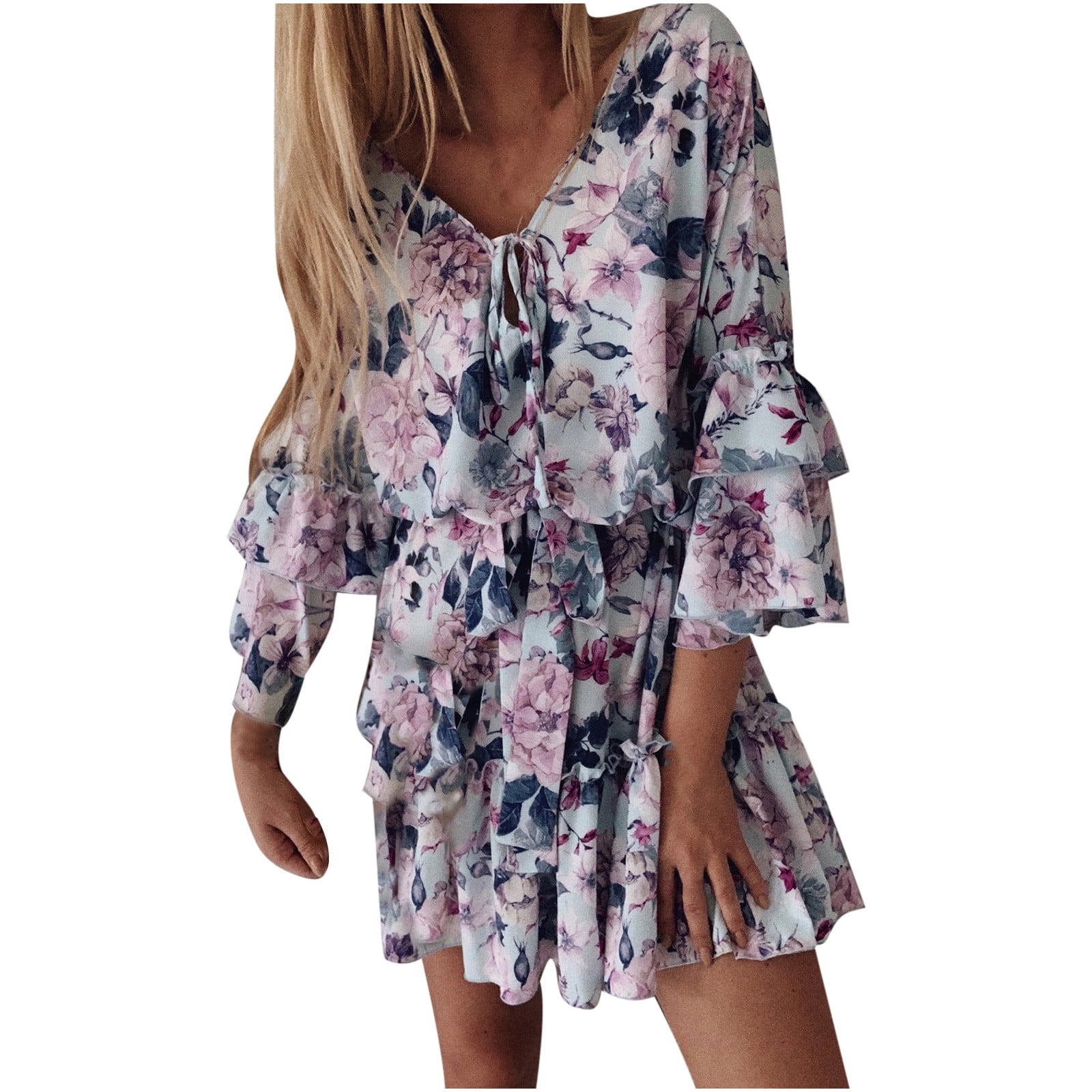 Floral Frenulum Off the Shoulder Printed Dresses(9 Colors) Floral Frenulum Off the Shoulder Printed Dresses(9 Colors)
