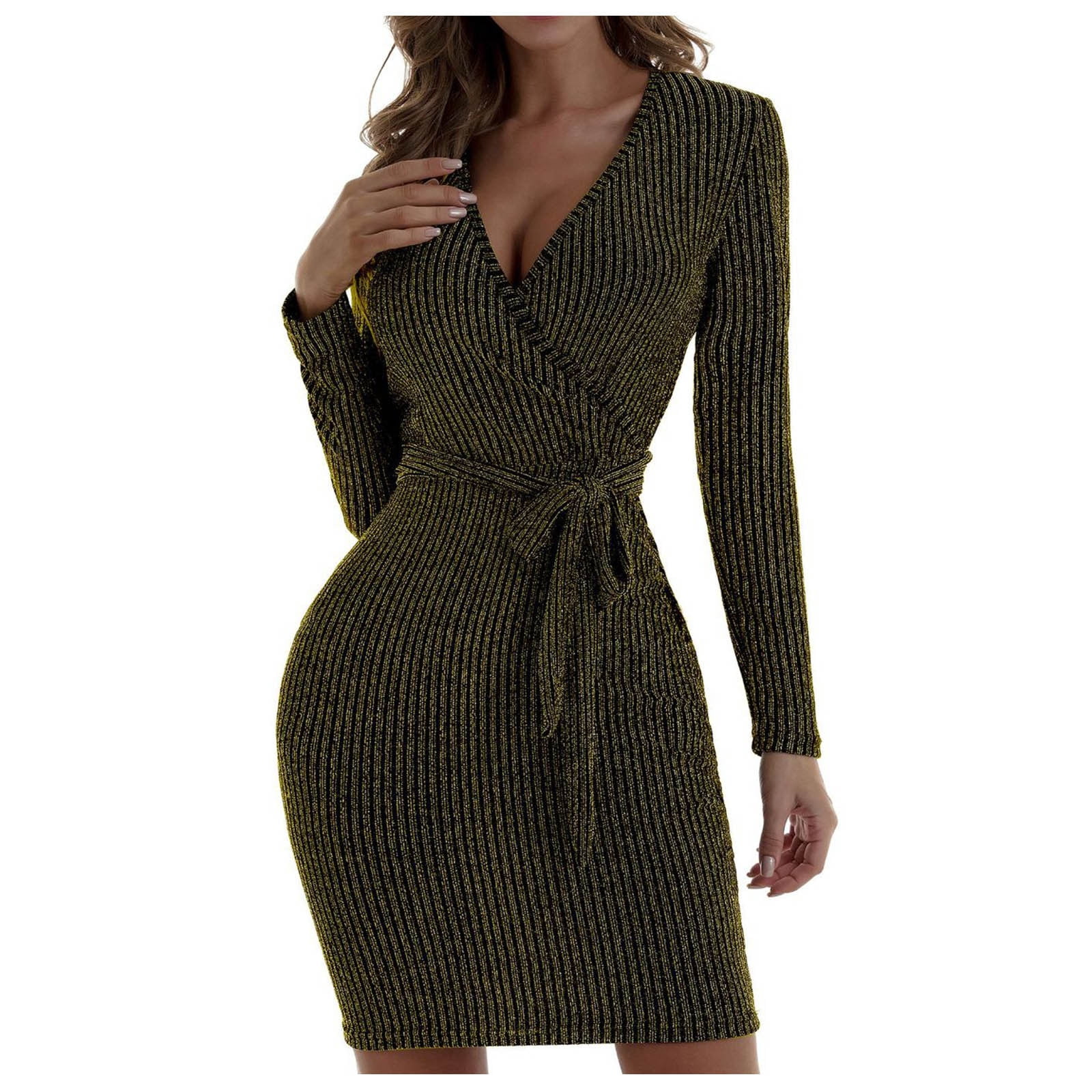 KBKYBUYZ Dresses For Women 2022 Women Elegant Slim Fit Lace-up Hot V ...